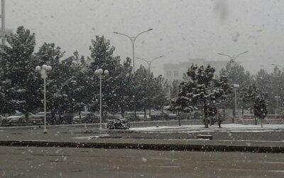 Выпавший в Ашхабаде снег застал местные власти и коммунальные службы врасплох