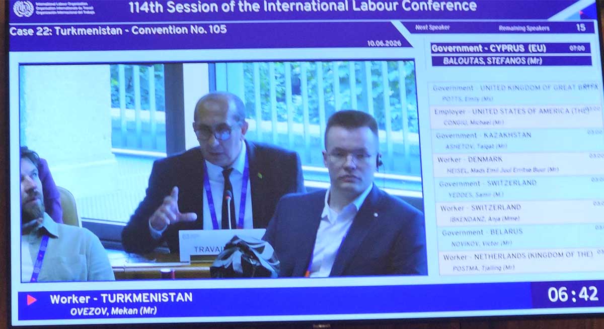 Mekan_Ovezov_trade_union Мекан Овезов на заседании Комитета по применению стандартов МОТ